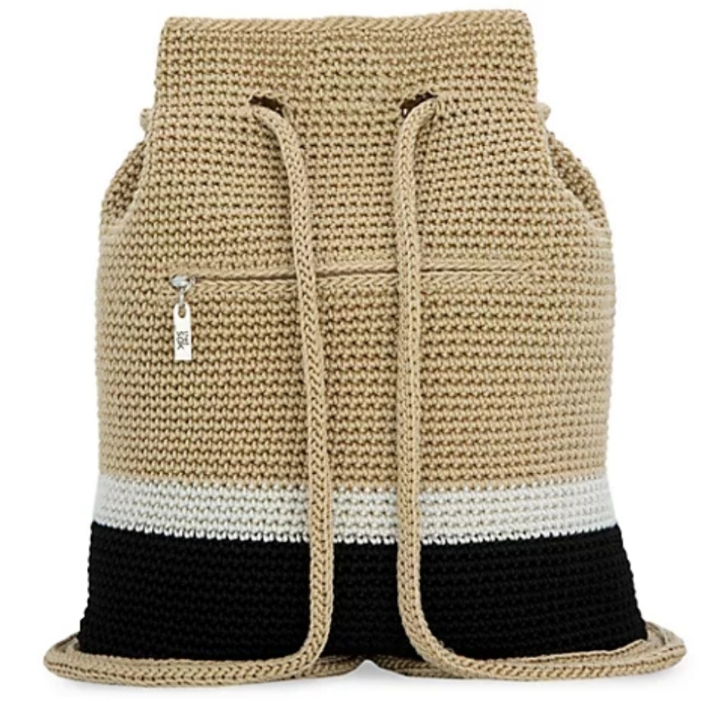 The Sak Kali Hand-Crocheted Drawstring Backpack - Picture 2 of 6
